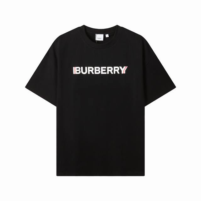 9202款，高端定制，独家最高品质版本Burb*家Logo印花圆领短袖T恤，采用独家定制290G原版1:1双股双纱纯棉面料，定织定染同缸无色差罗纹，定制1:1辅