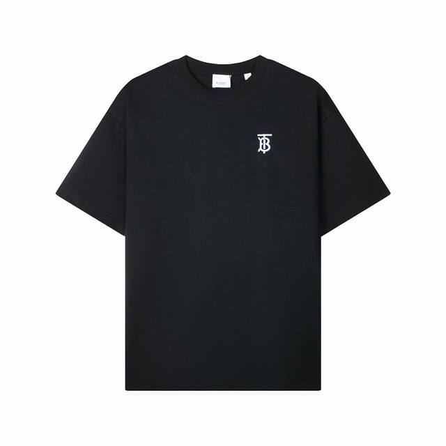 9211款，高端定制，独家最高品质版本Burb*家Tb标刺绣圆领短袖T恤，采用独家定制290G原版1:1双股双纱纯棉面料，定织定染同缸无色差罗纹，定制1:1辅料