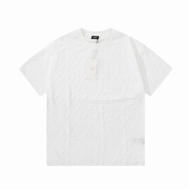 Fendi 芬迪 Logo双Ff暗纹毛巾布 精致升级，灵感源自八十年代复古 原版面料 官方同款 定制230克同缸染面料 手感非常舒服 春夏最新砖柜同步 时尚又个