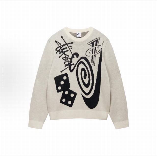 款号Xb3003# 独家款式 正品开模 Stussy 斯图西 Fw23 联名耐克蚊香骰子毛衣 市面最高品质 正品1:1开模 秒杀一切淘宝300+的版本 这件毛衣