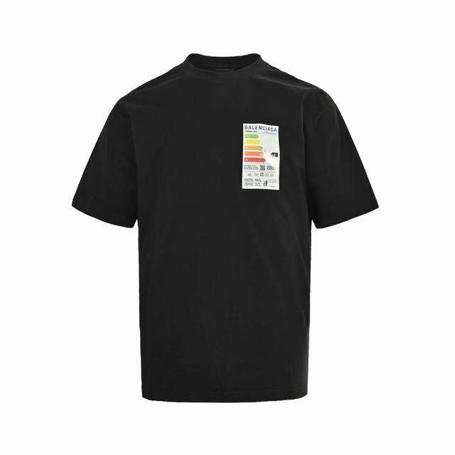 Balenciaga 巴黎世家23Ss 环保能源冰箱贴纸短袖 采用16S麻棉克重230G ；搭配20S双纱1×1螺纹，克重460G。区别于普通宽的面料克重，整件