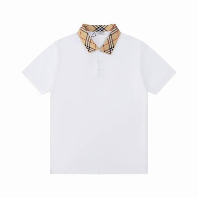 Burberry 巴宝莉领子条纹撞色拼接纯色Logo刺绣春夏新款男士时尚短袖Polo衫！夏季想要穿得减龄又显活力，必须要有一件Polo衫，经典且百穿不厌的基础衫