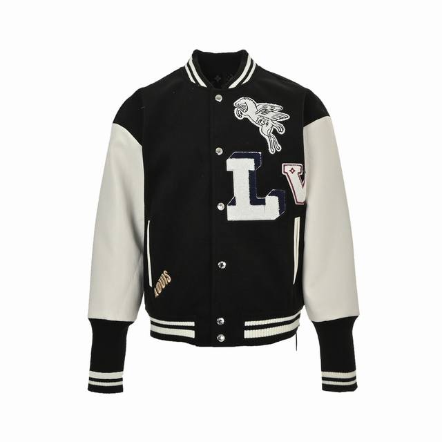 Louis Vuitton 路易威登 24Fw 飞马毛巾绣棒球服外套 Lv新款棒球夹克邂逅趣味标识元素，焕新清爽夏日格调。双面丝毛混纺带来舒适质感，衣袖色块和罗