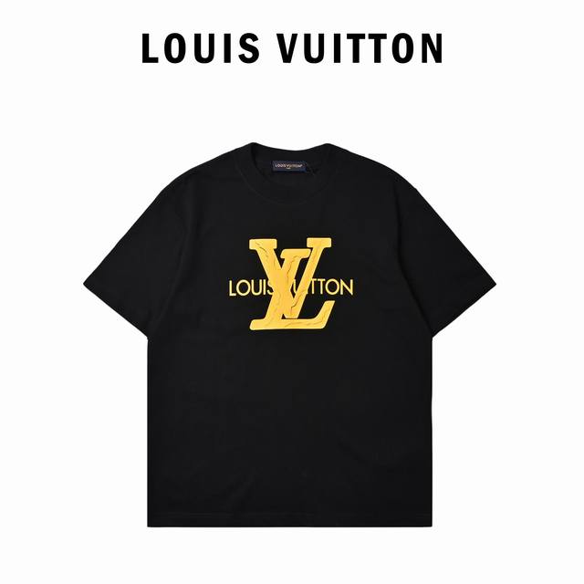 Louis Vuitton 路易威登 2025新款立体字母印花Logo情侣款短袖T恤 原版面料 数码直喷印花工艺 网红明星同款 高版本 高品质 面料采用320克