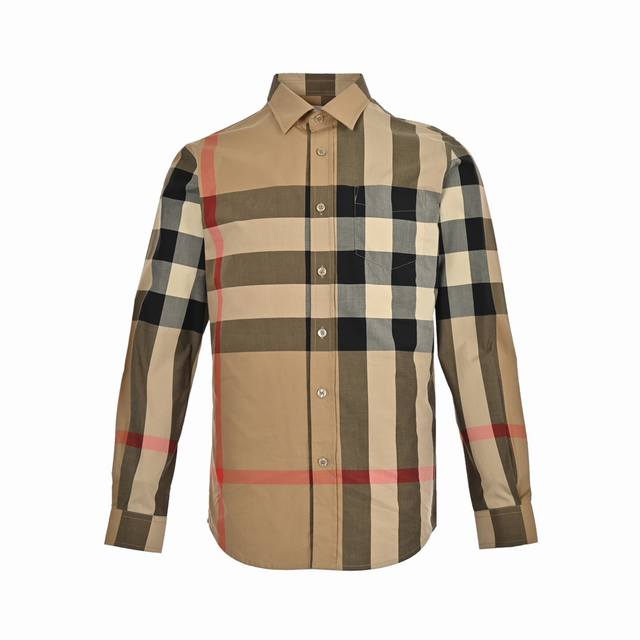 Burberry 巴宝莉 经典大格纹衬衫 定制原版一致20支精梳棉单线纱，纱线全部订染，最终确定织法， 无论是格型大小线条粗细均达到Y版水平并且布料没有尾斜现象