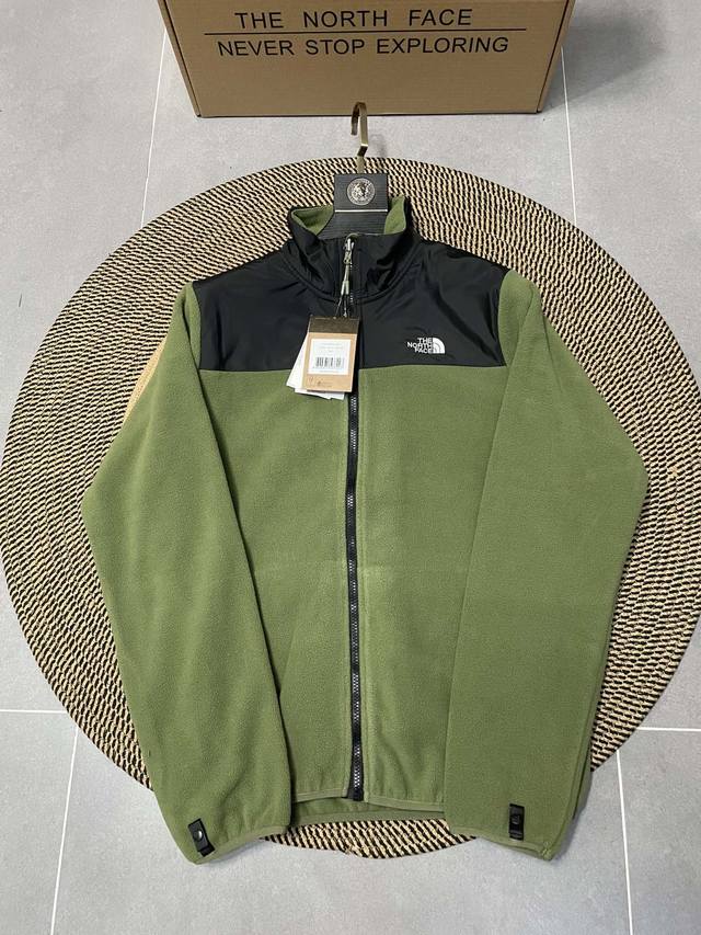 抹茶绿 Thenorthface北面拼接抓绒衣春秋冬新款户外运动摇粒绒内胆外套 跟1990内胆冲锋衣完美融合内胆，1996羽绒服内胆可外穿功能型保暖运动跑步抓绒