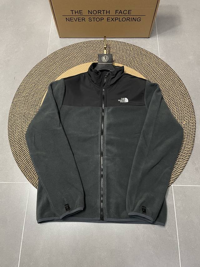 灰色 Thenorthface北面拼接抓绒衣春秋冬新款户外运动摇粒绒内胆外套 跟1990内胆冲锋衣完美融合内胆，1996羽绒服内胆可外穿功能型保暖运动跑步抓绒外