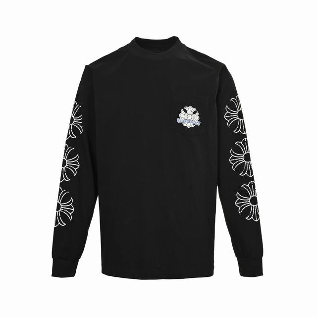 Chrome Hearts 克罗心 25Fw 破损马蹄印花长袖T恤 秋冬王炸整体上身特彰显时尚和个性，情侣一起穿更是炸街王牌推荐T恤 颜色：黑色 白色 Size