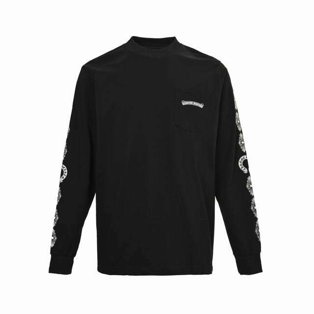 Chrome Hearts 克罗心 25Fw 后背十字架印花长袖T恤 秋冬王炸整体上身特彰显时尚和个性，情侣一起穿更是炸街王牌推荐T恤 颜色：黑色 白色 Siz