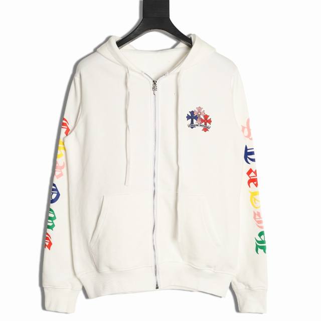 Chrome Hearts 克罗心 25Fw 彩色十字架印花拉链外套 高克重高密度高品质 毛料柔软细腻亲肤 触感软糯丝滑 保暖性亲肤性极佳 定织定染无色差 无论