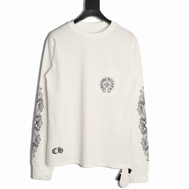 Chrome Hearts 克罗心 25Fw 前后马蹄印花长袖T桖 高克重高密度高品质 毛料柔软细腻亲肤 触感软糯丝滑 保暖性亲肤性极佳 定织定染无色差 无论面