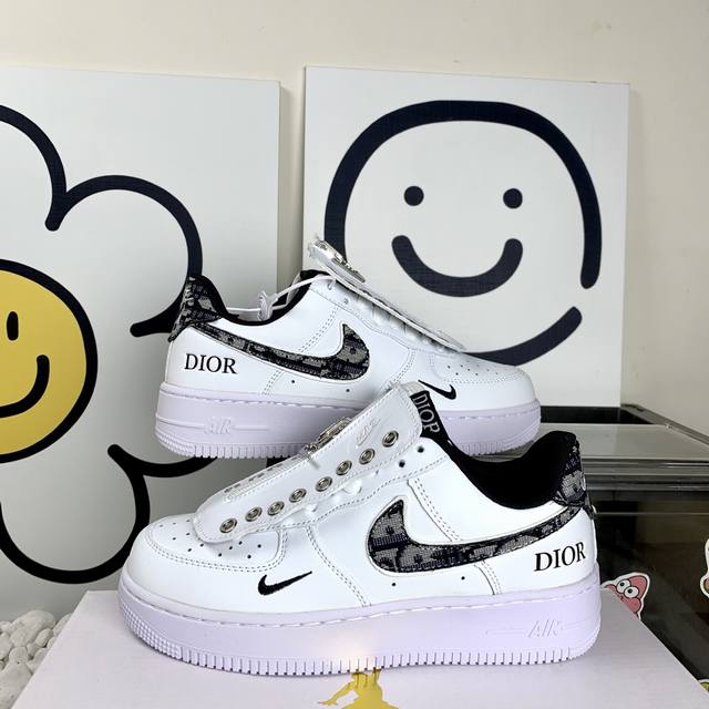 Nk Air Force 1 Low Af1 空军一号 空军黑白迪奥盖头 高版本套楦工艺 正确版型 码数36-44 男女现货.