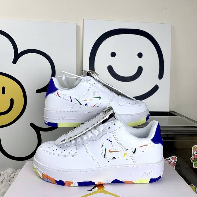 Nk Air Force 1 Low Af1 空军一号 空军白蓝迷彩盖头 高版本套楦工艺 正确版型 码数36-44 男女现货.