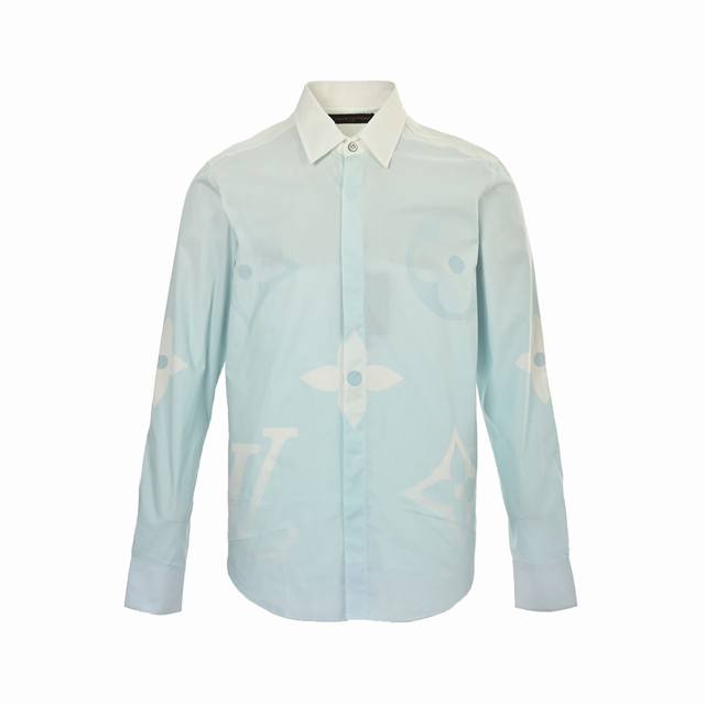 Louis Vuitton 路易威登 24Fw 渐变字母花卉长袖衬衫 定制100%精疏全棉材质衬衫面料，质感柔和，触感如丝，采用特殊工艺布匹数码直喷，使面料层现