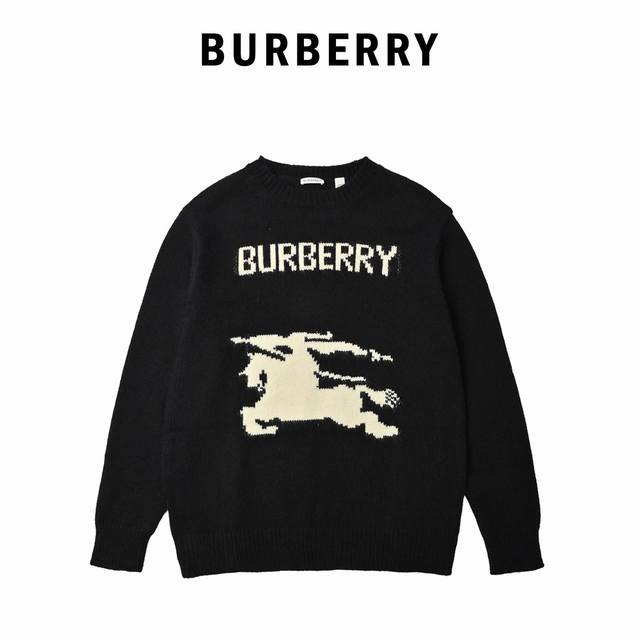 Burberry 巴宝莉 大战马山羊绒提花毛衣 原版10,490购入开发，胸前饰以战马Logo标志，以生动的正体字战马图案的名称。采用71%羊毛+29%山羊绒混