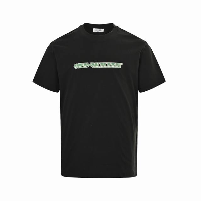 Off White Co Virgil 25Ss 美金箭头印花短袖 所有面料以及螺纹均为订织定染 所有面料颜色均经过色卡比对定染面料 复古印花水洗做旧短袖 无性