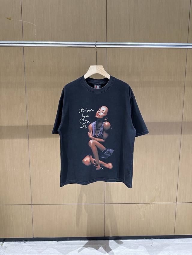 2Pac复古人像印花纯棉T恤短袖嘻哈说唱男女Hiphop上衣Vintage夏季 款号：014-10 码数：M-Xl 260克高克重纯棉！厚实挺括，质感无敌 高级