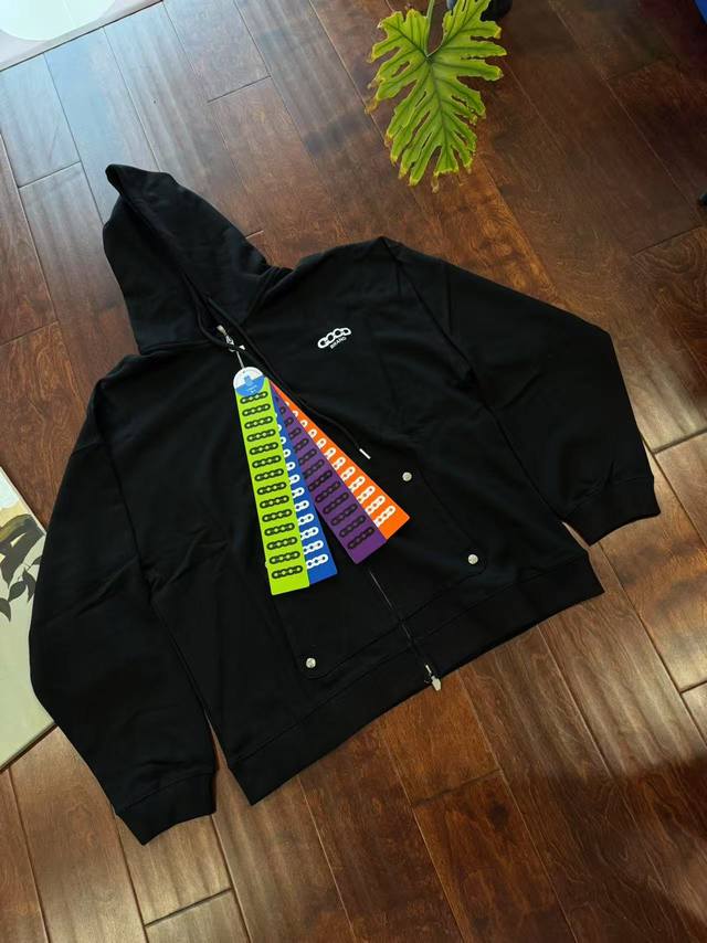 新开款Goodbrand立体Logo基础连帽开衫卫衣男女情侣装上衣拉链外套秋季 重工刺绣 400克毛圈面料