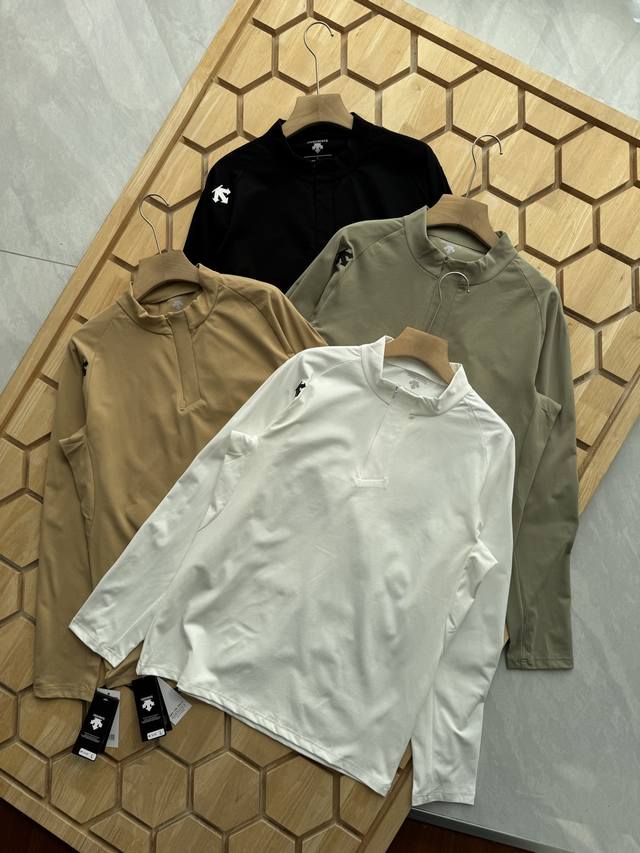 Descente 25年秋季迪桑特薄款打底衫，训练系列运动男士长袖针织衫内搭春季新款 透气 保暖 上身特别舒服、 外穿 打底 运动 多场景穿搭 达人必备 特定弹