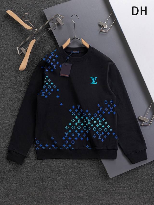 Louis Vuitton 路易威登 1V 驴家 微宽版型S-Xl 25Ss秋冬款 Lv 新品专柜走秀款 胸前重工字母刺绣拼接炫彩印花 刺绣Logo 男女同款！