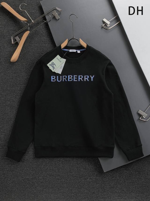 Burberry Bbr 巴宝莉 战马 Bbr 微宽版型S-Xl Bbr 25Ss秋冬款卫衣 新款独家限定 胸前立体蓝格纹字母刺绣Logo 精美工艺 440克洗