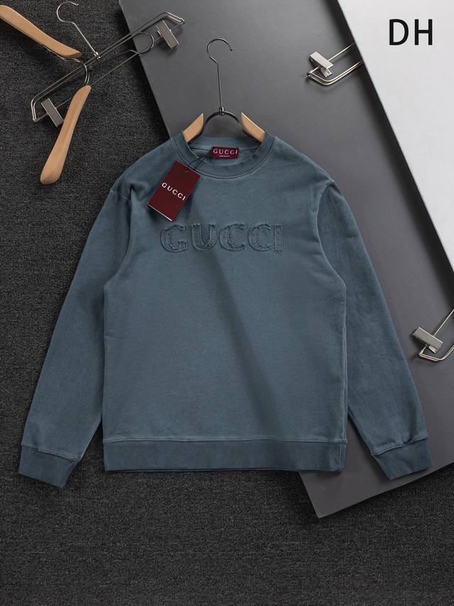 Gucci 古驰 酷奇 Gucci 微宽版型 S-Xl 25Ss秋冬款卫衣 Gucci ｜独家定制 专柜同款 重工艺洗水 简约字母贴布刺绣Logo显得更加靓丽精