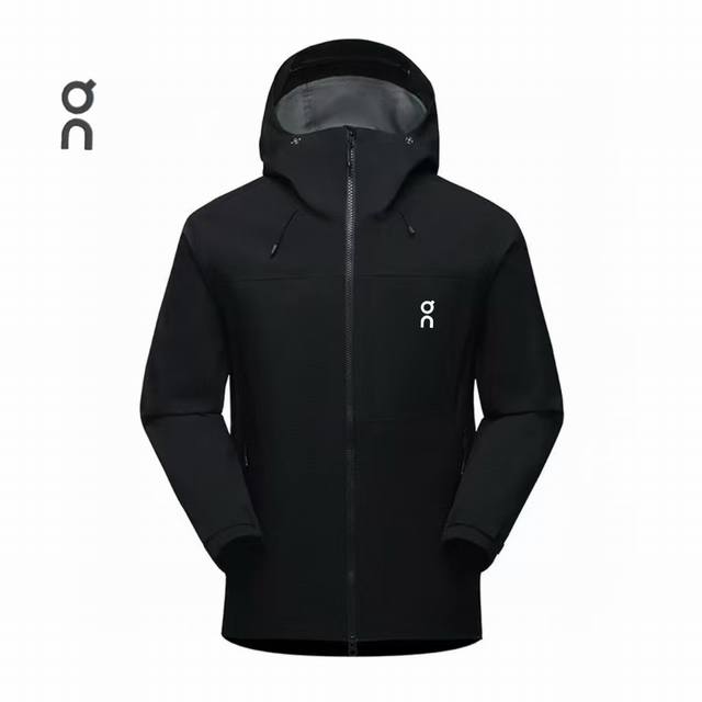 昂跑25新款压胶休闲户外登山运动防泼水连帽纯色外套秋季易打理魔术贴袖口冲锋夹克 男款 颜色:黑色 宝蓝 橙色 黄色 以太蓝 果绿 卡其 白色 尺码:Xs-3Xl