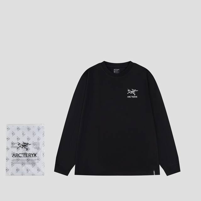 始祖鸟高版本实300克 8731-2 双纱面料Arcteryx始祖鸟 Cormac 系列 Logo Ls纯色圆领长袖T恤男女同款 原版定制辅料 吊牌 包装袋 洗