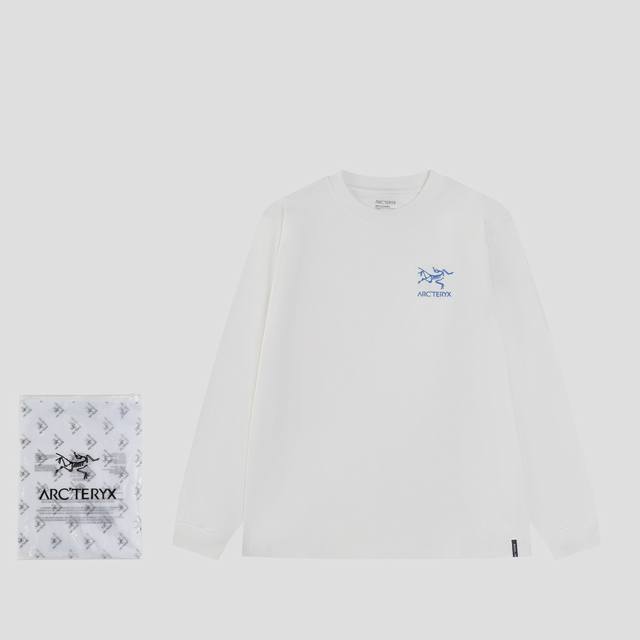 始祖鸟高版本实300克 8701-2 双纱面料Arcteryx始祖鸟 Cormac 系列 Logo Ls纯色圆领长袖T恤男女同款 原版定制辅料 吊牌 包装袋 洗