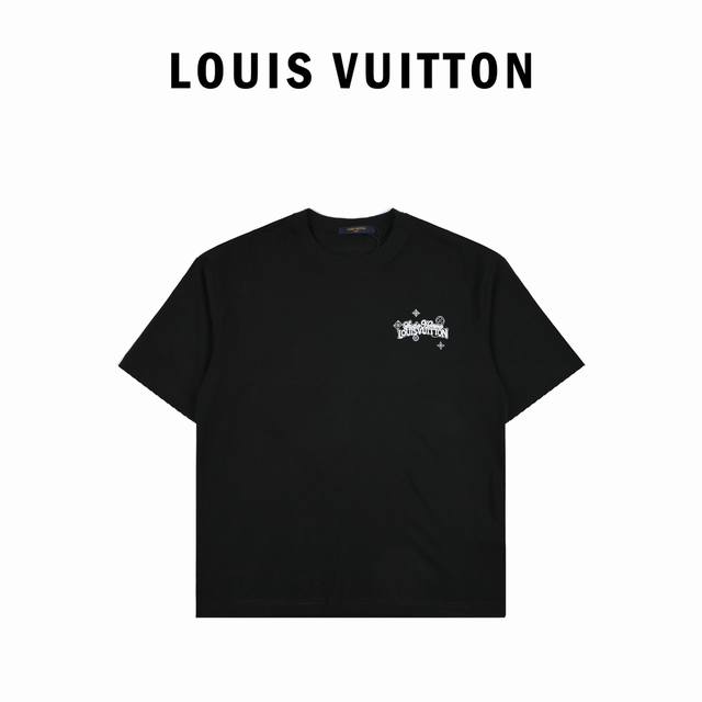 Louis Vuitton路易威登24Ss包边双重字符老花新款奢华风短袖T恤 顶级高版本数码印260克60支双纱面料 只做精品 看面料 看做工 看细节 渠道专享