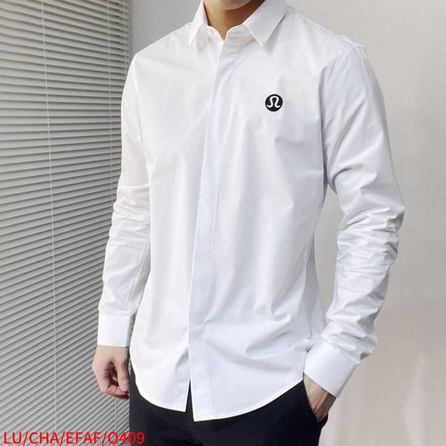 O409 Lu Lululem 最新款男士必备款衬衫，100%天然棉，舒服透气，原单狠货，原版面料，柔软舒适，上身高端又奢华，足够场面的档次，这款衬衫无不骄傲的