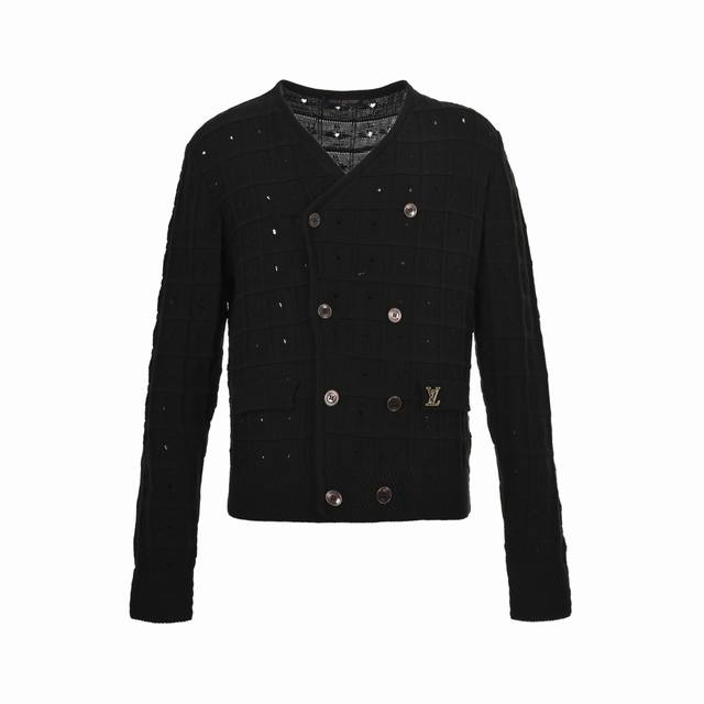 Louis Vuitton 路易威登 25Fw 镂空格双排扣针织开衫 正品15000购入，定制6支股高捻立体棉，采用粗针日本进口 岛精 7针织机，毛料酵洗，毛料