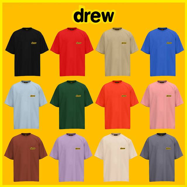 正确版 Drew House 经典款 笑脸字母小Logo短袖 “Drew”的Logo被设计成了类似表情符号的图案，笑脸“德鲁”简单过时。各种博主都在官网抢德鲁，