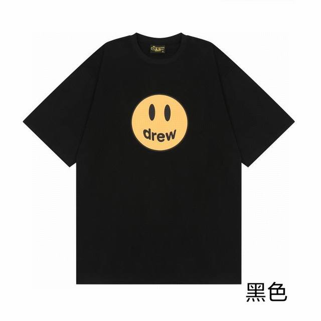 Drew笑脸短袖T恤 Drew House经典笑脸短袖T恤史上最全20色” 小红书 Ins 爆火 巧搭趣味图案 男女上身效果都超级Nice 采用精梳棉面料 进口