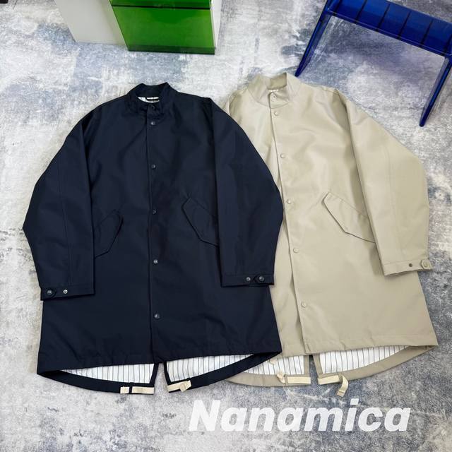 Nanamica 2L立领长款鱼尾风衣 Goretex 双层复合面料。防水防风 内里线缝全压胶处理 2色3码.适合165到185