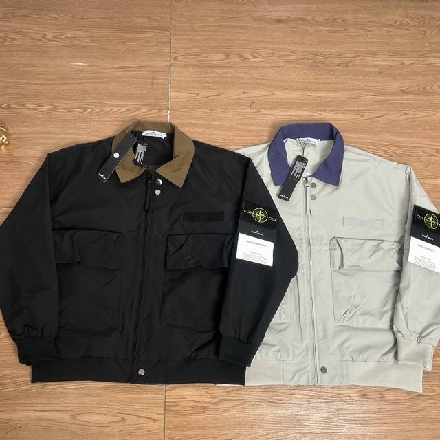 供 控 Stone Island 石头岛大口袋撞色衣领棒球服外套 甄选品质 实拍可见 面料采用高品质防风防水面料 大口袋设计机能工装日系风十足 当季必备 版型超