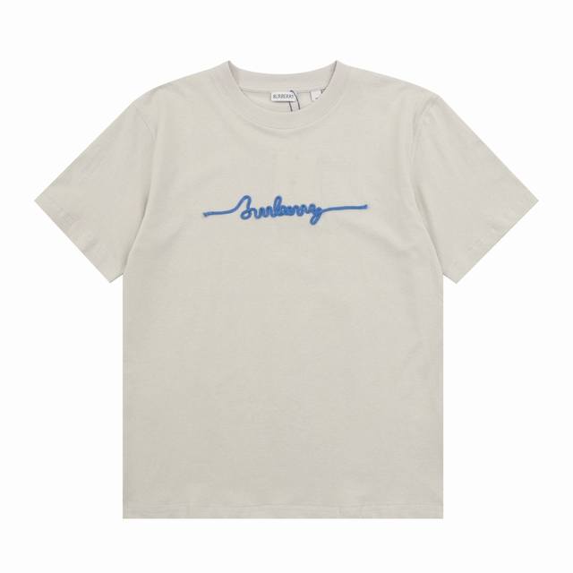 Burberry 巴宝莉 编织麻绳字母Logo圆领短袖 尺码：S-Xl