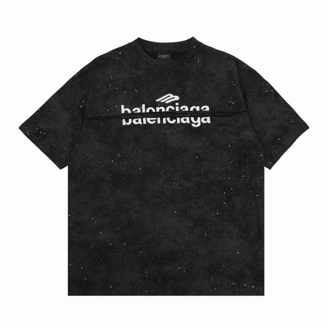 Balenciaga 巴黎世家 渲染满天星刺绣字母圆领短袖 Size：S-L