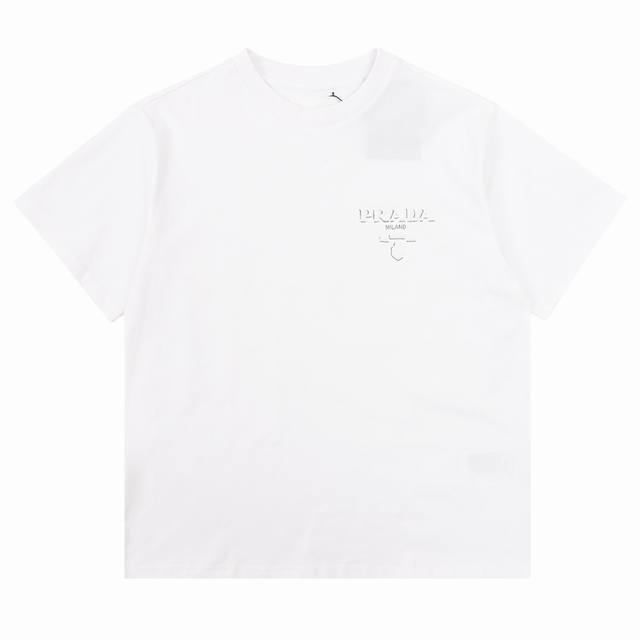 Prada 普拉达 立体压膜圆领短袖 Size：S-L
