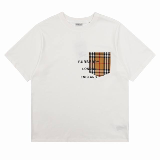 Burberry 巴宝莉 格纹口袋压胶字母短袖 Size：S-L