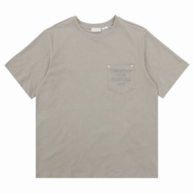 Dior 迪奥 刺绣字母口袋圆领短袖 Size：S-L