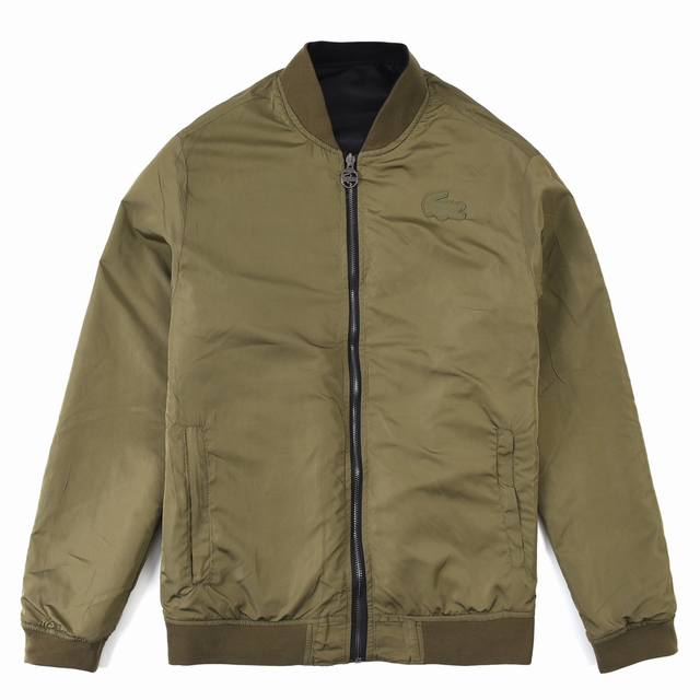 Lacoste 法国鳄鱼 胸口鳄鱼刺绣标识双面拉链外套 Size：S-Xl