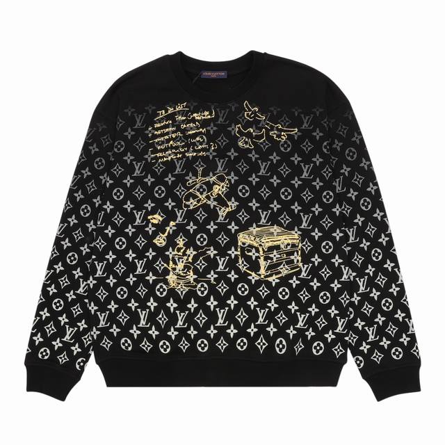 Louis Vuitton 路易威登 渐变满印绣花情侣款圆领卫衣 Size：S-L