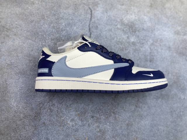 公司级Nike Air Jordan 1 X Travis Scott Aj1倒勾 乔一倒钩 ‘Diy’定制 耐克 低帮文化篮球鞋 完美品质出货 细节如图所示