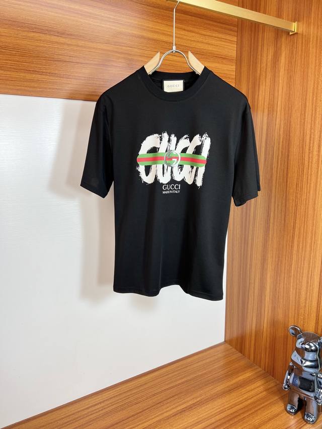 Gucci 古奇 2025春夏新品 三标齐全 丝光棉短袖T恤 好货不用过多介绍 看细节 专柜码数：M-Xxxl 175 140建议L