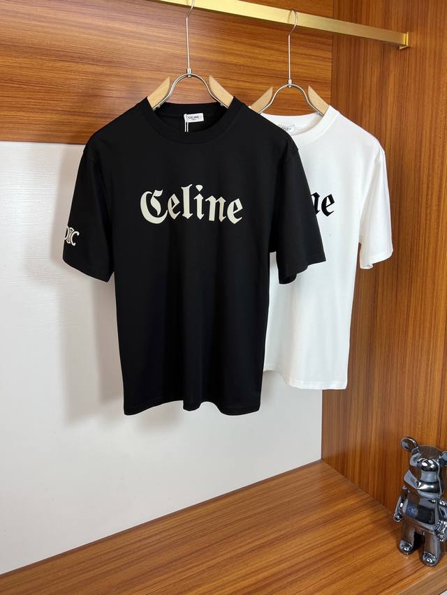 Celine 赛琳 2025春夏新品 三标齐全 丝光棉短袖T恤 好货不用过多介绍 看细节 专柜码数：M-Xxxl 175 140建议L