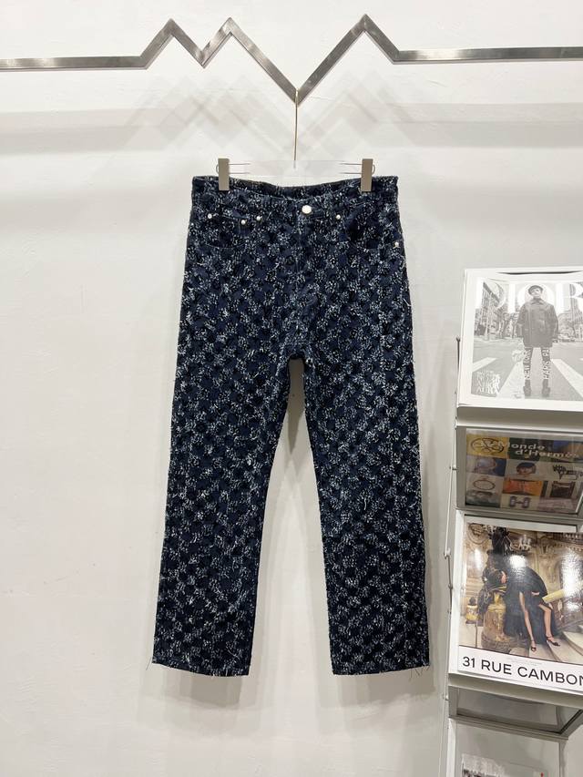 款号: K1500 驴家2025新款流苏植绒满印钩花Logo情侣款水洗宽松牛仔裤 高版本高版本 顶级天花板品质 不同水洗质感的款式，对腿细腿粗人士十分友好，直筒