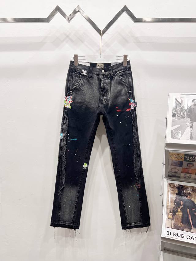 款号: C082 Gallery Ept. Vintage泼墨拼接黑橙十字架宽松水洗喇叭牛仔裤 - 真实还原Vintage极致质感 -原版五金辅料水洗等吊卡，二
