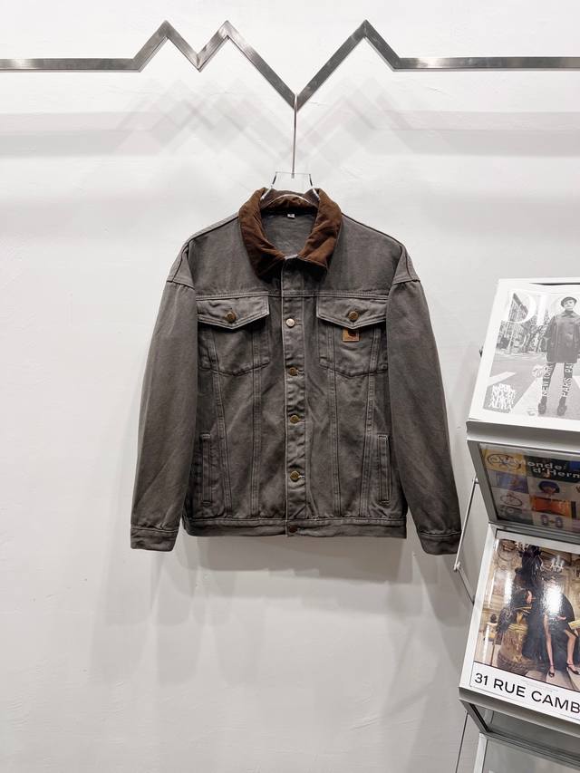 款号： R042 Carhartt Wip & 卡哈特 复古做旧重磅水洗底特律多口袋日系夹克牛仔外套- 成衣水洗做旧处理，懂得大哥已经下手了！上身很帅，比常规颜
