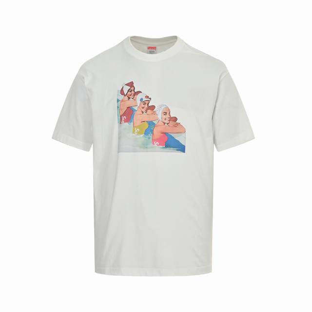 精修实拍 售后无忧 Supreme Ss18 Swimmers Tee Black 游泳女郎图案印花短袖 Size:S-Xl